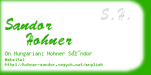 sandor hohner business card